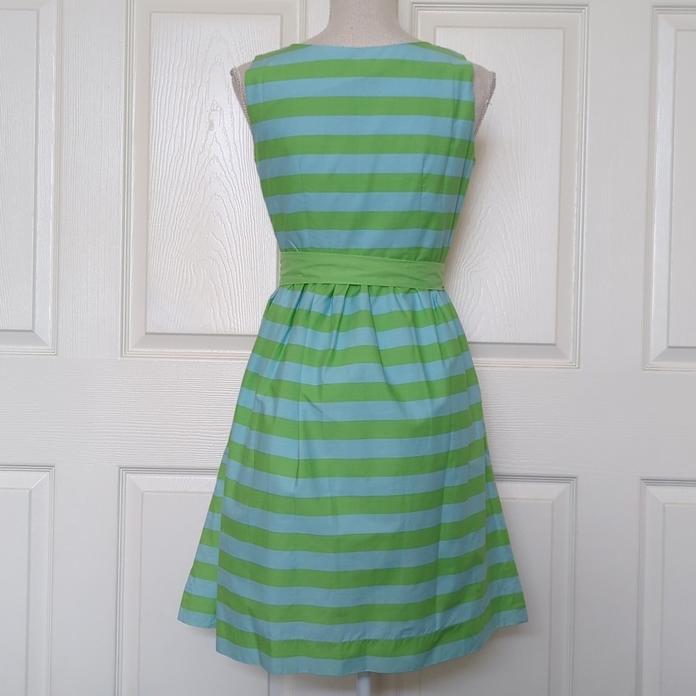 Garnet Hill Aqua and Lime Dress - Picture 5 of 7